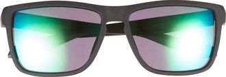 Dragon 58mm Rectangular Sunglasses in Matte Black/Blue Mirror at Nordstrom Rack
