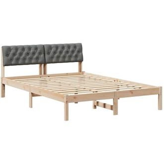 vidaXL Estructura De Cama Negro Y Gris Oscuro 140 X 190 Cm Vidaxl