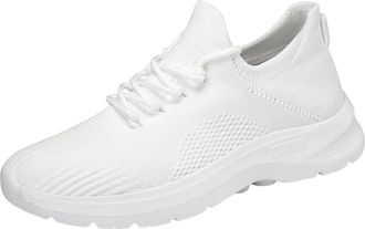 Generic Womens Slip on Walking Trainers Womens Platform Arch Support Sneakers Casual Sneakers Fashion Breathable Mesh Shoes Big Size Thick Bottom Womens Shoes