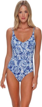 Sunsets Veronica One Piece Swimsuit in Island Ink Rib at Nordstrom, Size Medium