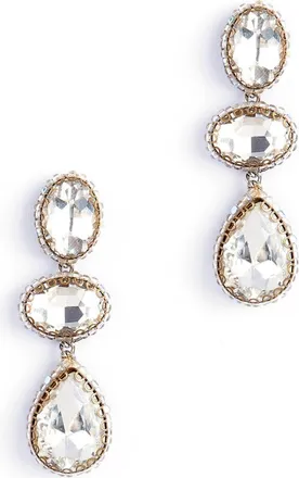 Deepa Gurnani Hadlee Drop Earrings in Silver at Nordstrom