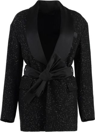Max Mara Pau Sequin Blazer - Dames - Blazers - Zwart - XS - Wol - Jassen