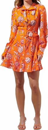 Sugarlips Cosmo Floral Flare Dress In Orange Multi