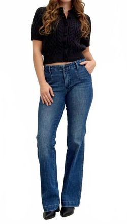 Judy Blue Mid-Rise Trouser Bootcut With Tummy Control Jeans In Dark Blue
