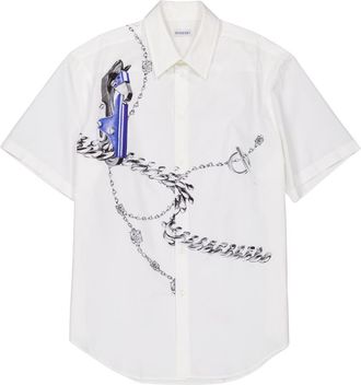 Burberry Knight Hardware Cotton Shirt, Size XX-Large