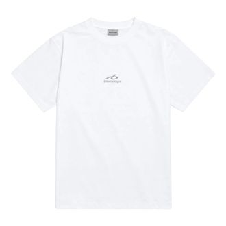 Balenciaga T-shirt met ronde hals - Heren - Tops - Wit - Maat: L Katoen
