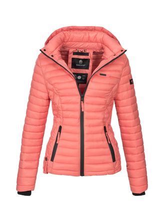 Marikoo dames gewatteerde jas Samtpfote met afneembare capuchon & ribboorden