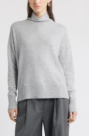 Nordstrom Oversize Cashmere Turtleneck Sweater in Grey Silk Heather at Nordstrom Rack, Size Xx-Small