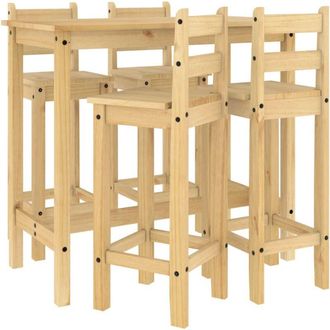 vidaXL 5 Piece Bar Set Solid Wood Pine Vidaxl