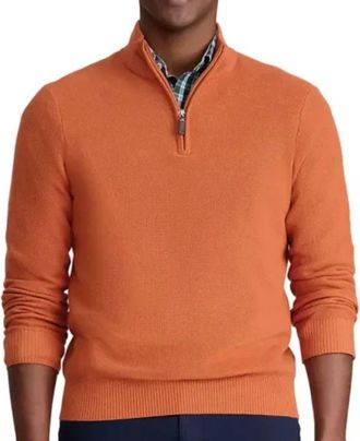 Izod Honeycomb 1/4 Zip Sweater In Bombay Brown
