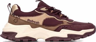 Refresh Womens Chunky Sneakers In Burgundy