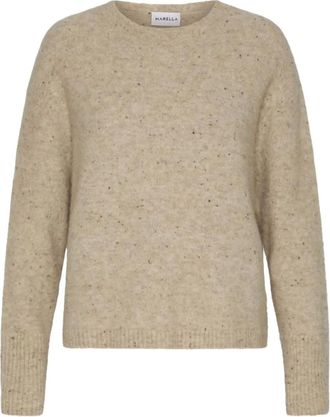 Marella ALBINA speckled crew-neck sweater - women - Alpaca - M - Neutrals