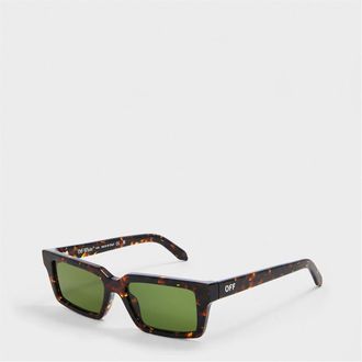 Off-white Mens Accessories Off White Warren Rectangle Full Rim Sunglasses in Havana/Green - One Size