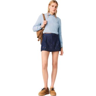 Maje Jewel-button back sweater in Blue Sky at Nordstrom, Size X-Small