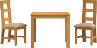 vidaXL Conjunto De Comedor 3 Uds. Beige Madera De Roble S&oacute;lido Vidaxl