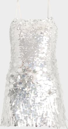LoveShackFancy Aluria Sequined Mini Dress