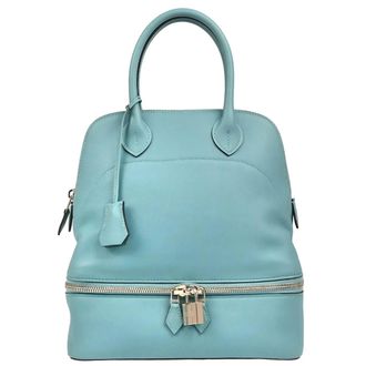 Herm&egrave;s Bolide Secret Bag Swift Blue Leather Handbag (Pre-Owned)