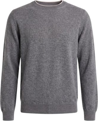 PESERICO Maglia Tricot U - Heren - Ronde hals truien - Grijs - XL - Wol - Truien & Vesten