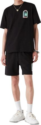 Casablanca Mens Larche Design Black T-shirt Cotton - Size X-Large