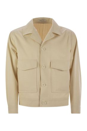 Tagliatore Mens Stretch Cotton Blend Jacket - Ivory - Size EU 50 (Mens)
