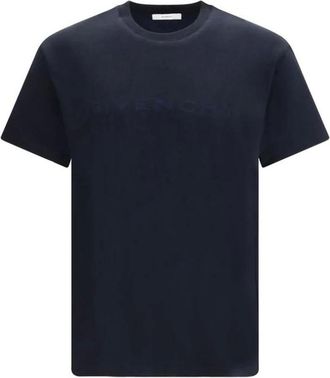 Givenchy T-Shirts, male, Blue, Size: XL Cotton Crew Neck T-Shirt