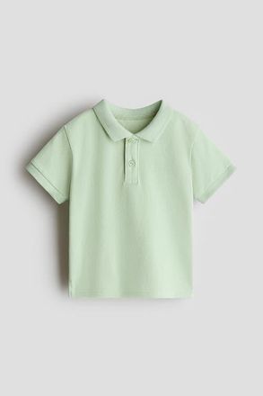 H&M Cotton Piqu&eacute; Polo Shirt in Light Green at Nordstrom, Size 12M