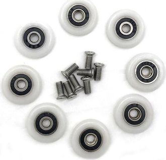 OEM Poleas Para Puertas De Ducha De Cristal - Jinfgerne - Juego De 8 - 23 Mm - Pl&aacute;stico Con Tornillos De Acero Inoxidable
