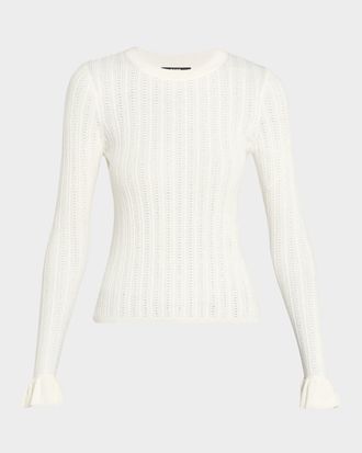 Paige Ophelia Pointelle-Knit Top