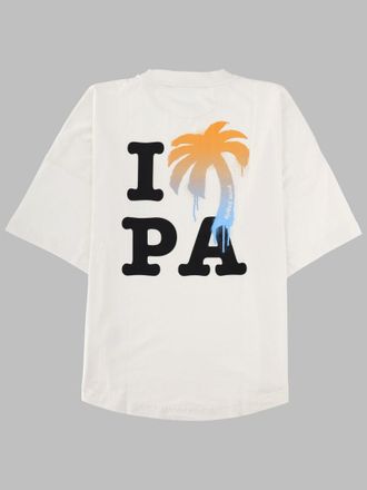 Palm Angels Cotton Crew Neck T-Shirt - White
