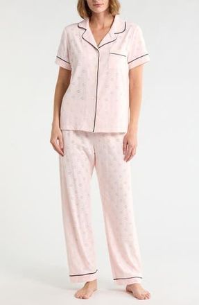 French Connection Eyelet Short Sleeve Pajamas in Heavenly Pink at Nordstrom Rack, Size X-Large