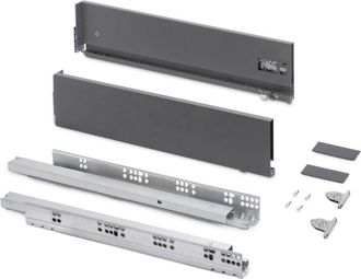 Emuca Caj&oacute;n Exterior Vertex Con Regulaci&oacute;n 3d De Altura 131mm, 60kg, Profundidad 500mm, Acero, Gris Antracita - Emuca