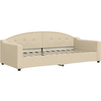 vidaXL Sof&aacute; Cama Sin Colch&oacute;n Tela Crema 90x200 Cm Vidaxl