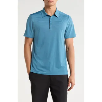 Rhone Approach Performance Polo in Ash Blue Seersucker at Nordstrom, Size Xx-Large