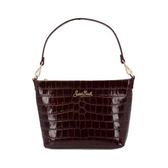 MC2 Saint Barth Tassen, Dames, Bruin, ONE Size, Leer, Veelzijdige Echt Leren Schoudertas