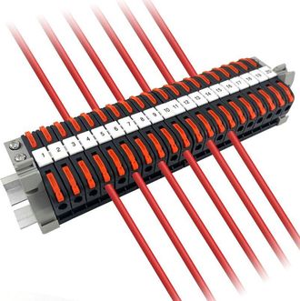OEM Bloque De Bornes El&eacute;ctricos Para Carril Din De 20 Piezas, Tipo Domin&oacute; El&eacute;ctrico, Terminales De Crimpado, Conexi&oacute;n El&eacute;ctrica R&aacute;pida, 0,08-4 Mm&sup2;, Termin