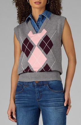 Wit & Wisdom Layered Look Sweater Vest in Charcoal Multi at Nordstrom, Size X-Small