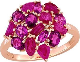 Rina Limor Silver 2.99 Ct. Tw. Ruby, Rhodolite Cocktail Ring