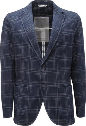 Circolo 1901 Piquet Jas in Indigo Blauw - Heren - Blazers - Blauw - L - Katoen - Jassen