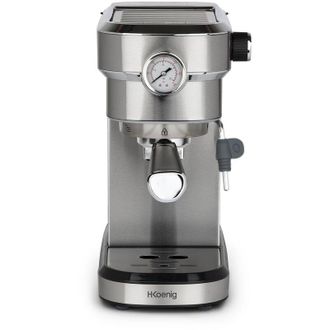 H.Koenig Hkoenig - Cafetera Expresso Manual, 1350 W, Bomba De Presi&oacute;n Italiana, 15 Bares, 1.1 Litro, Bar&oacute;metro, Acero Inoxidable. Exp820