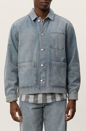 Les Deux Layton Washed Denim Overshirt in Light Indigo Wash at Nordstrom Rack, Size X-Large