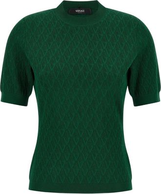 Versace Maglione con effetto jacquard - Verde