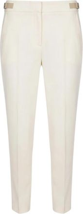 Max Mara Acino Slim Broeken - Dames - Slim Fit Broeken - Wit - XS - Wol - Broeken