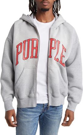 Purple Oversize Heavyweight Fleece Zip Hoodie in Grey Heather at Nordstrom Rack, Size Large