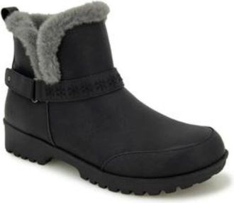 JBU by Jambu Womens JBU By Jambu Finland Boots Black Faux Fur Ankle Bootie HAWK2401