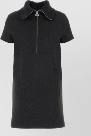 Gucci stretch jersey dress short sleeves high collar