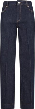 Sportmax Record Straight Jeans - Dames - Regular Fit Jeans - Blauw - W28 - Katoen - Jeans