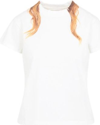 Maison Margiela Cotton Jersey T-shirt - Dames - T-shirts - Wit - M - Katoen - Tops