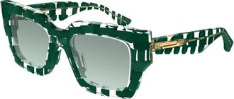 Bottega Veneta Zonnebril - Dames - Zonnebrillen - Groen - 52 MM - Accessoires