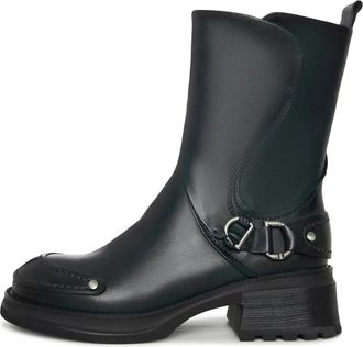 Cesare Gaspari Rebel Laarsjes met Gespen tot Halverwege de Kuit - Dames - Hoge Laarzen - Groen - 37 EU - Leer - Schoenen