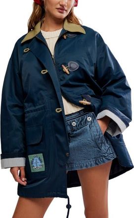 Free People Cotton & Nylon Captains Jacket in Navy Combo at Nordstrom, Size X-Large